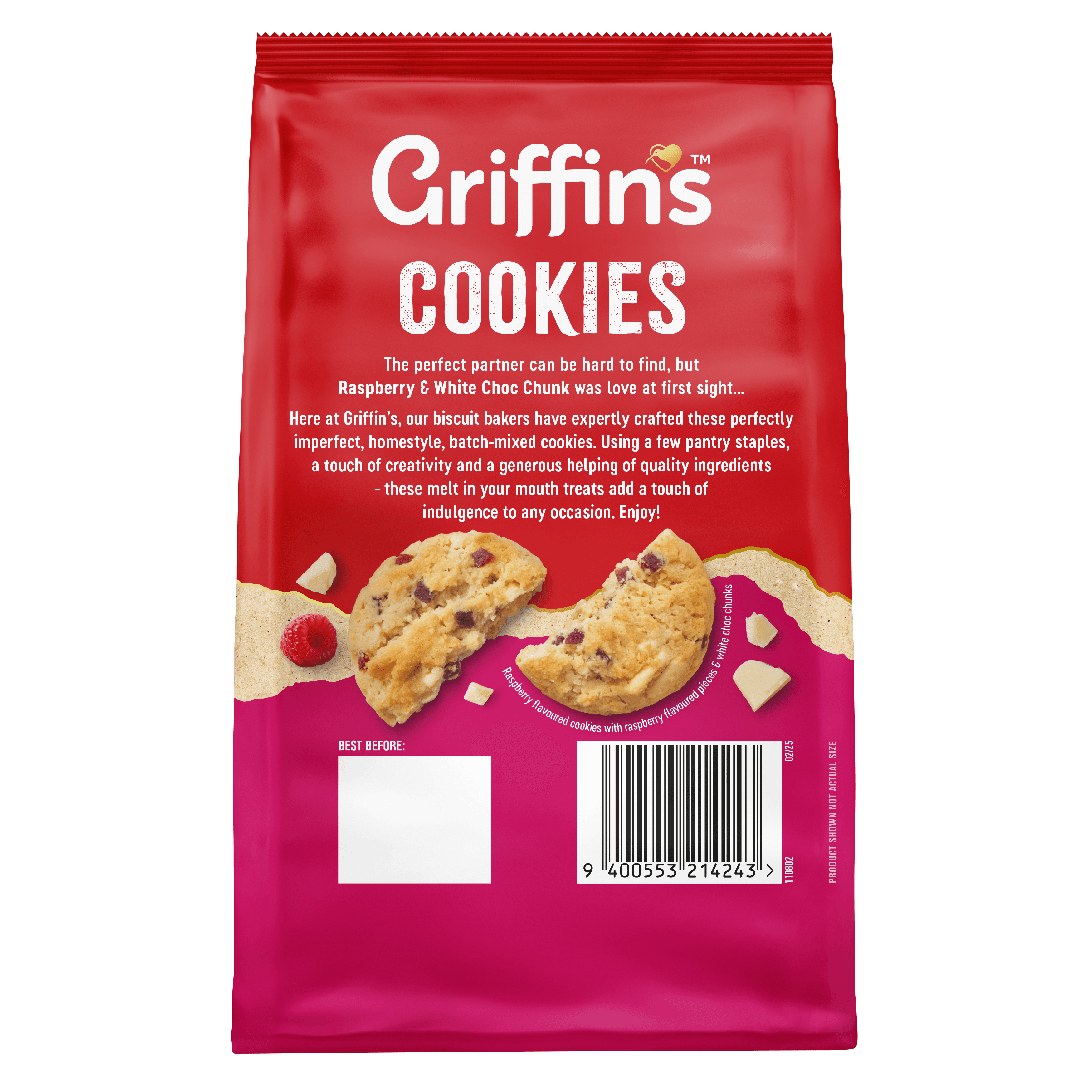 21424 Cookies Raspberry White Choc 12x200g BOP 3D