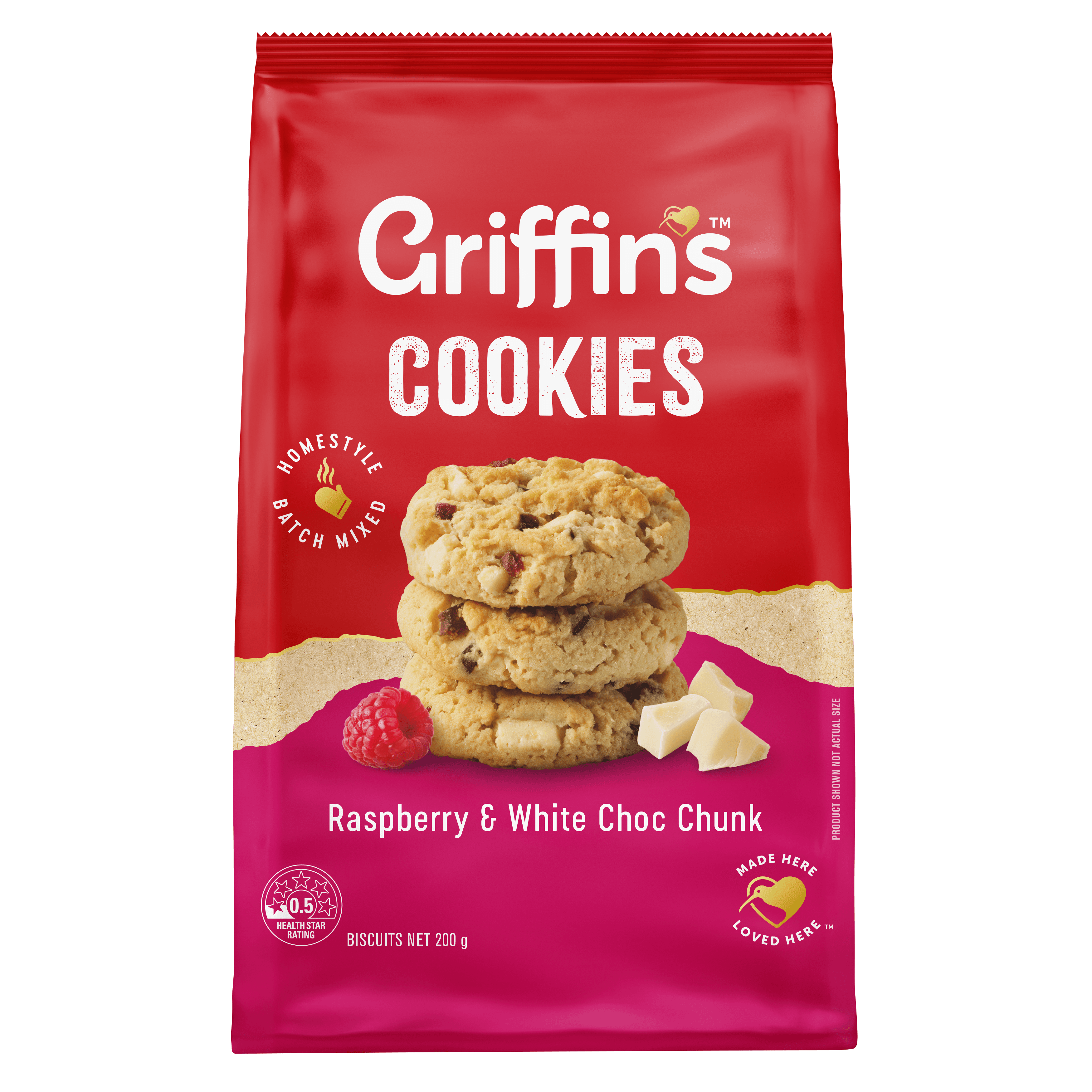 21424 Cookies Raspberry White Choc 12x200g FOP 3D