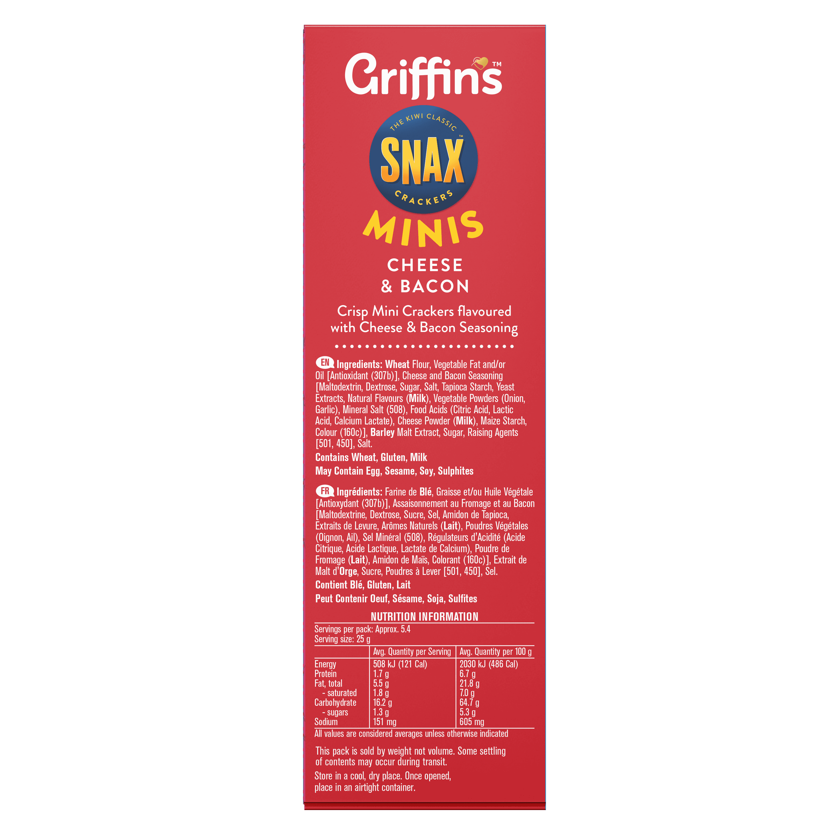 46096 Snax Minis Cheese Bacon 12x135g Render SIDE 02