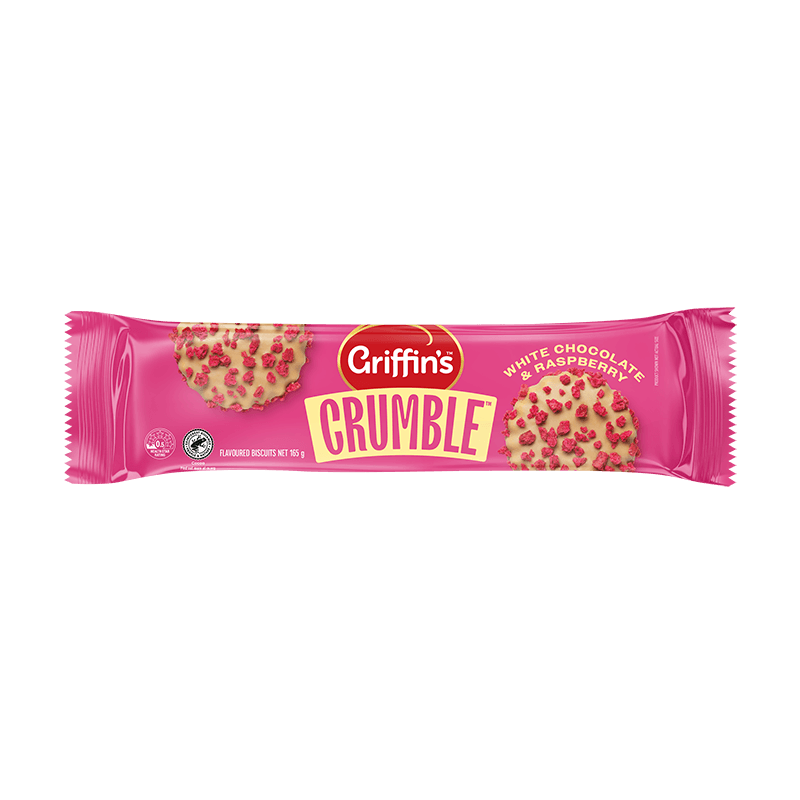46164 Griffins Crumble Raspberry White Chocolate 18x165g Render