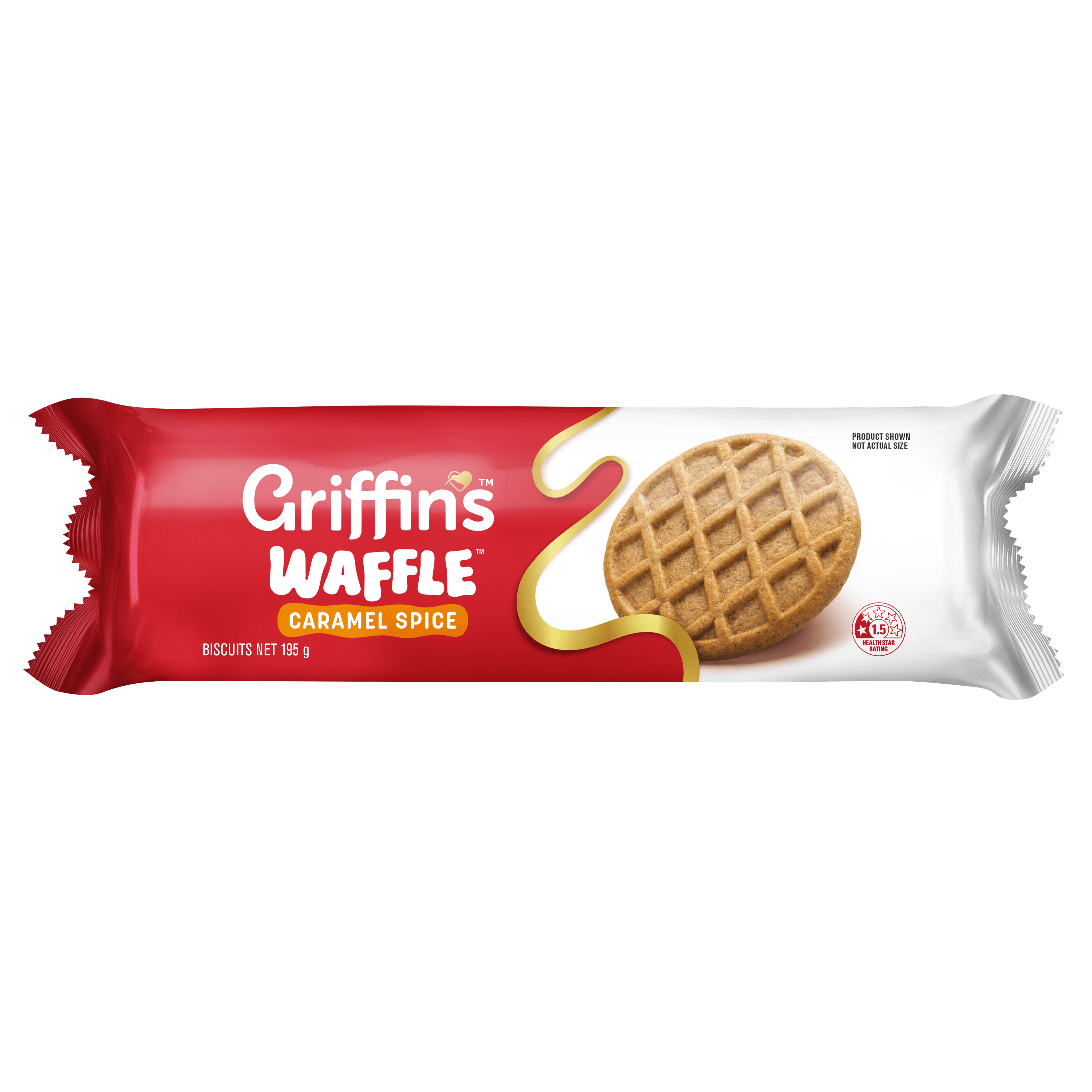 46290 Waffle Biscuits Caramel Spice 195g 3D Front