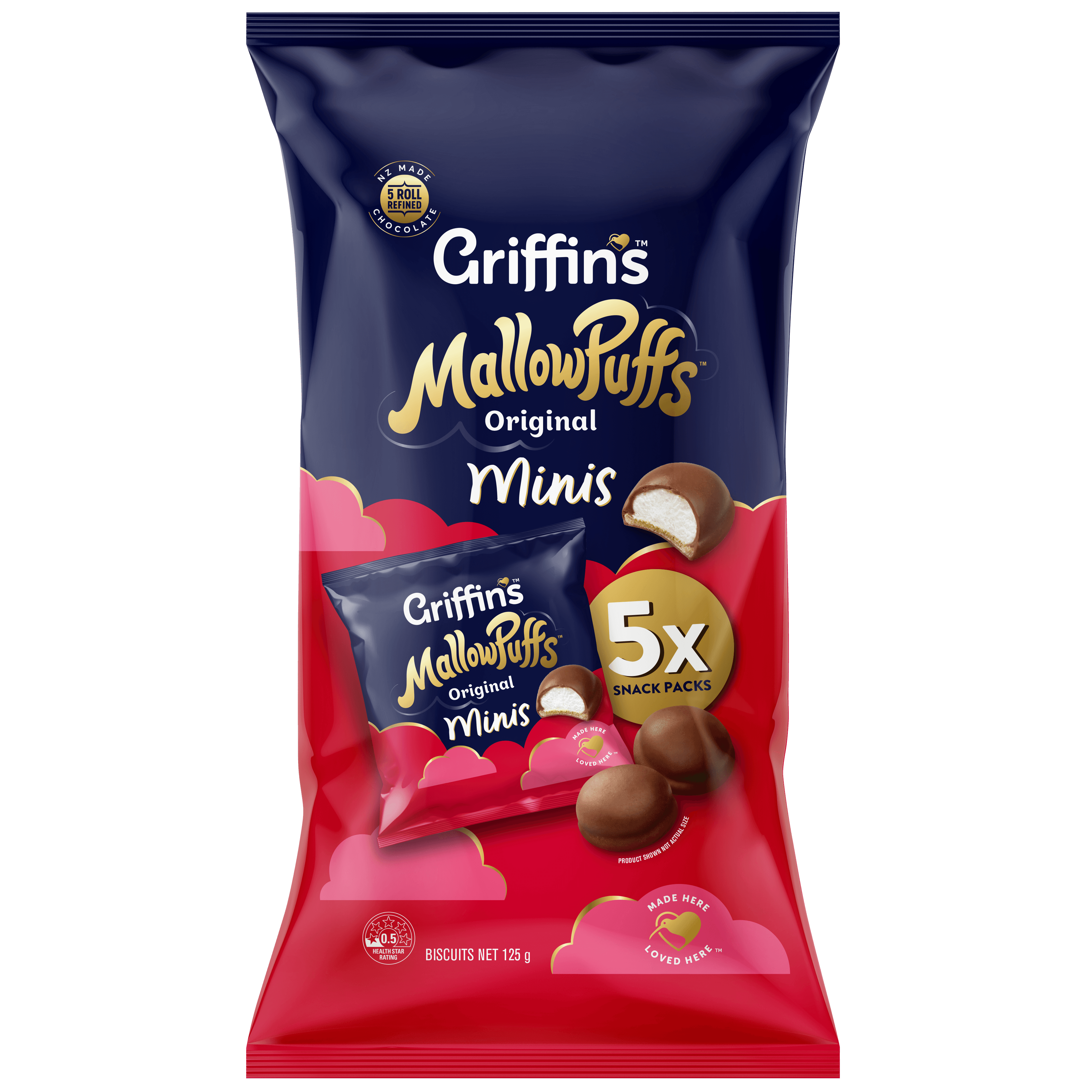 46308 MallowPuffs Minis MULTIPACK 12x125g 3D FOP